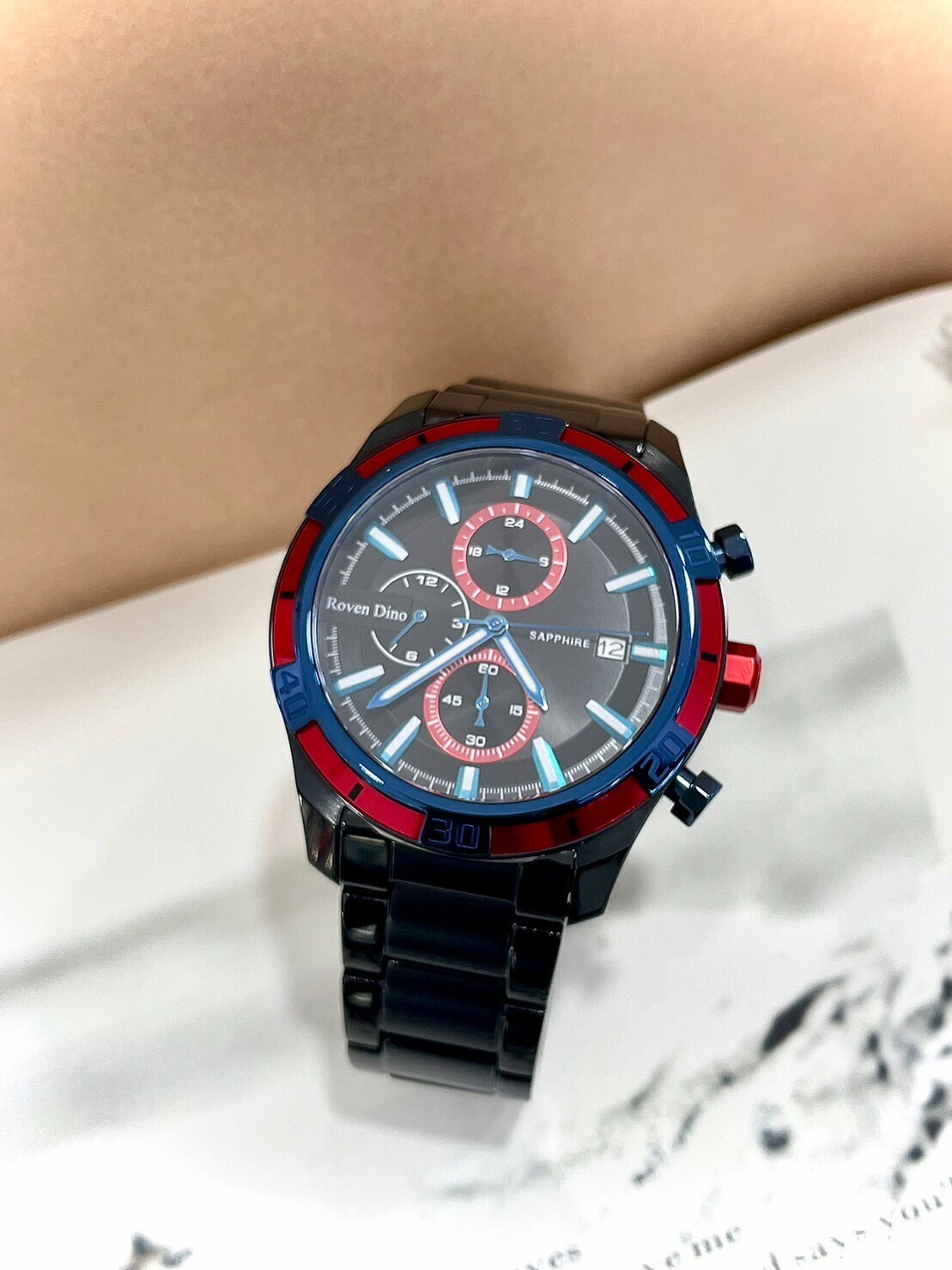 【Roven Dino羅梵迪諾】登峰造極雙時區腕錶 RD6098B 44mm 現代鐘錶