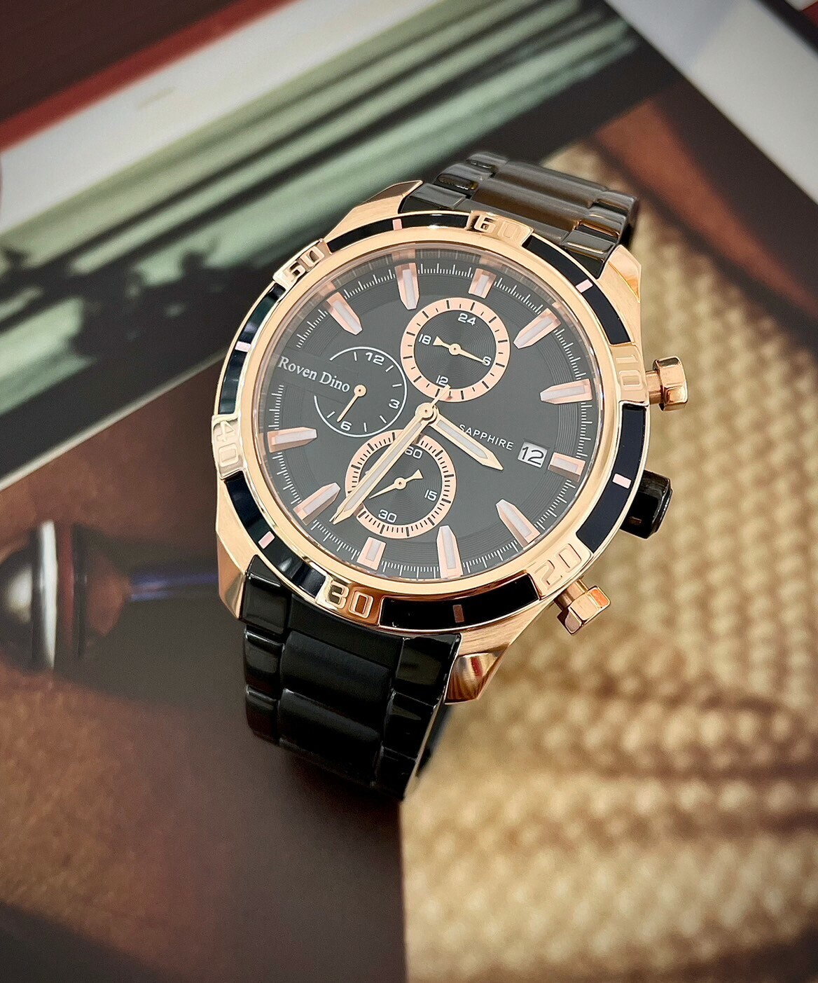 【Roven Dino羅梵迪諾】登峰造極雙時區腕錶 RD6098BRG 44mm 現代鐘錶