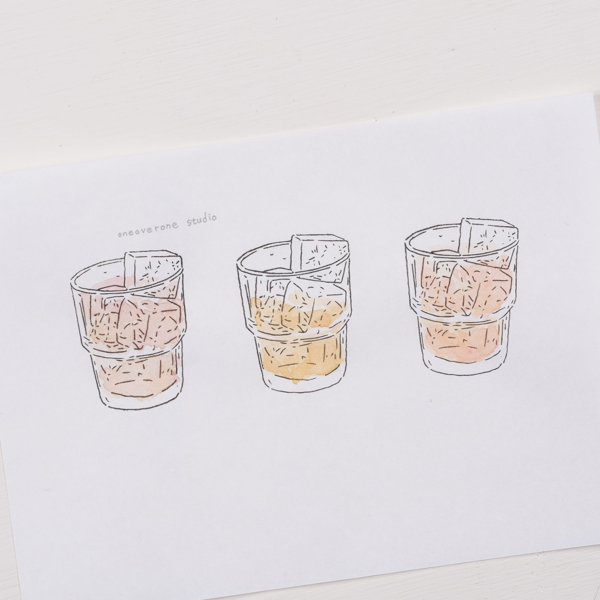 只有冰塊的水杯  膠版印章 /一分之一工作室/TAIWAN