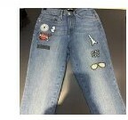 [S] KARL LAGERFELD DENIM JEANS WITH PATCHES,BLUESTAR, L2TK6216-8U5, [FINAL SALE] (SKL536)