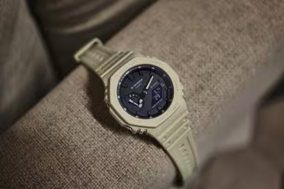 萬年鐘錶 - G-SHOCK  米色款八角錶殼電子錶  GA-2100-5A  錶徑 : 48.5 mm