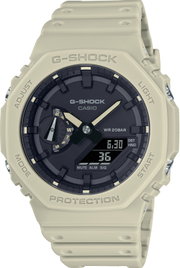 萬年鐘錶 - G-SHOCK  米色款八角錶殼電子錶  GA-2100-5A  錶徑 : 48.5 mm