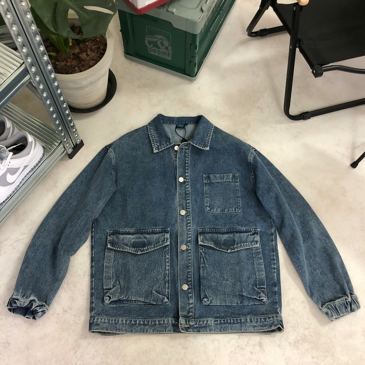 SBG 多口袋 洗舊感牛仔外套 075