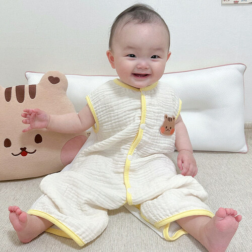 (現貨) DTD網面透氣莫代爾3層棉紗連身睡袋