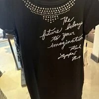 [S] KARL LAGERFELD SPARKLE AND SCRIPT TEE DRESS,BLACK, L3WDDA29-BLK (SKL537)