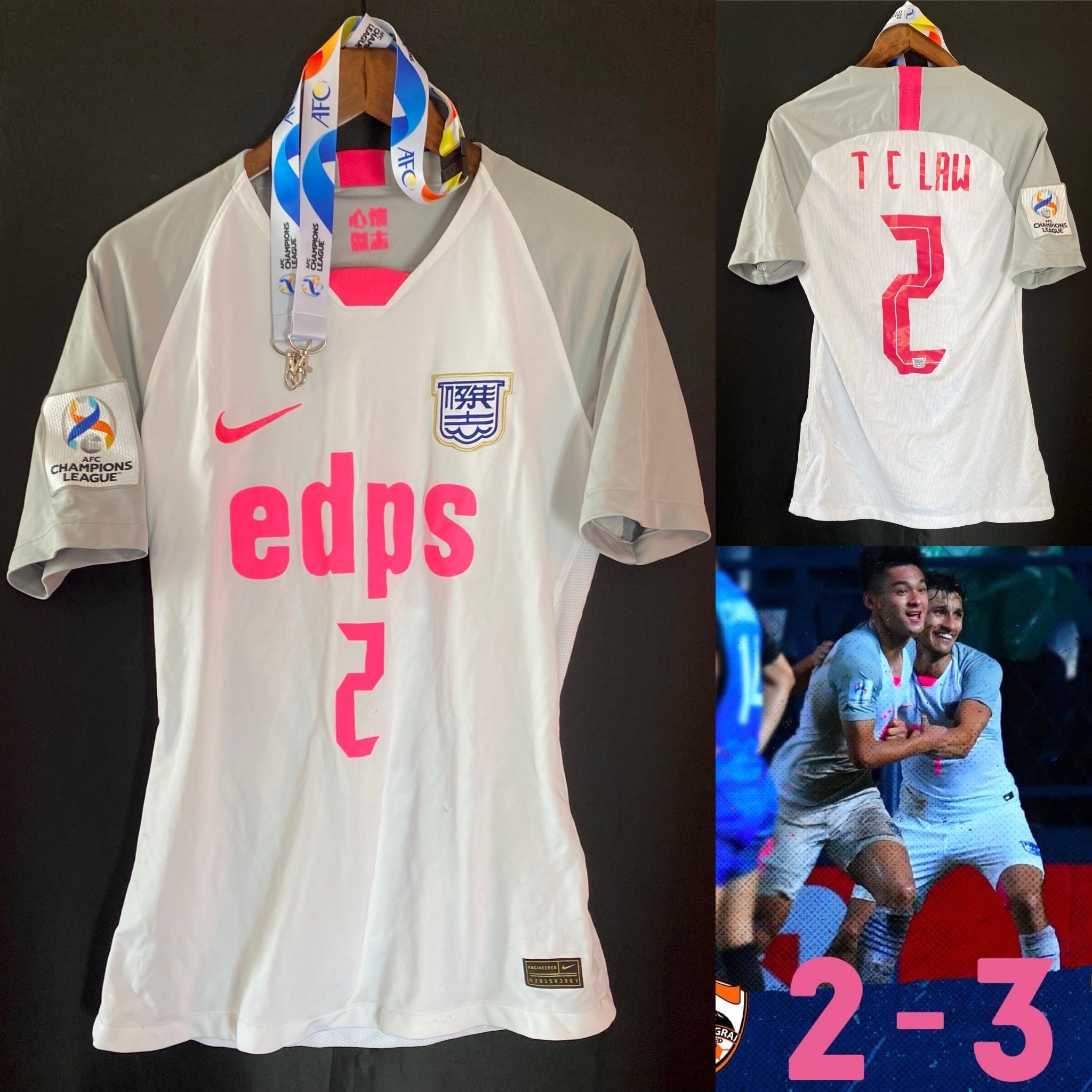 Kitchee 2022 Nike AFC Champions League Away match worn shirt #2 T C LAW