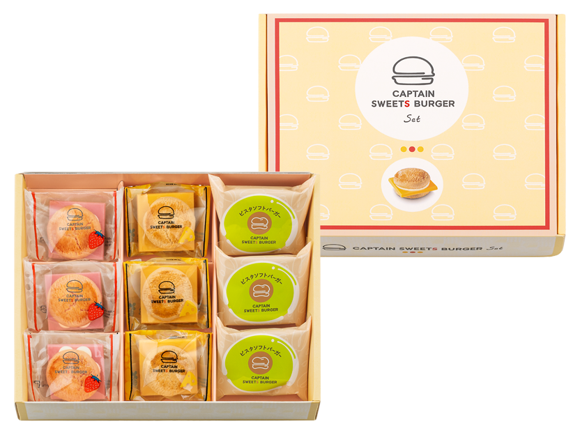 Captain Sweets Burger 芝士/ 士多啤梨 開心果味 雜錦