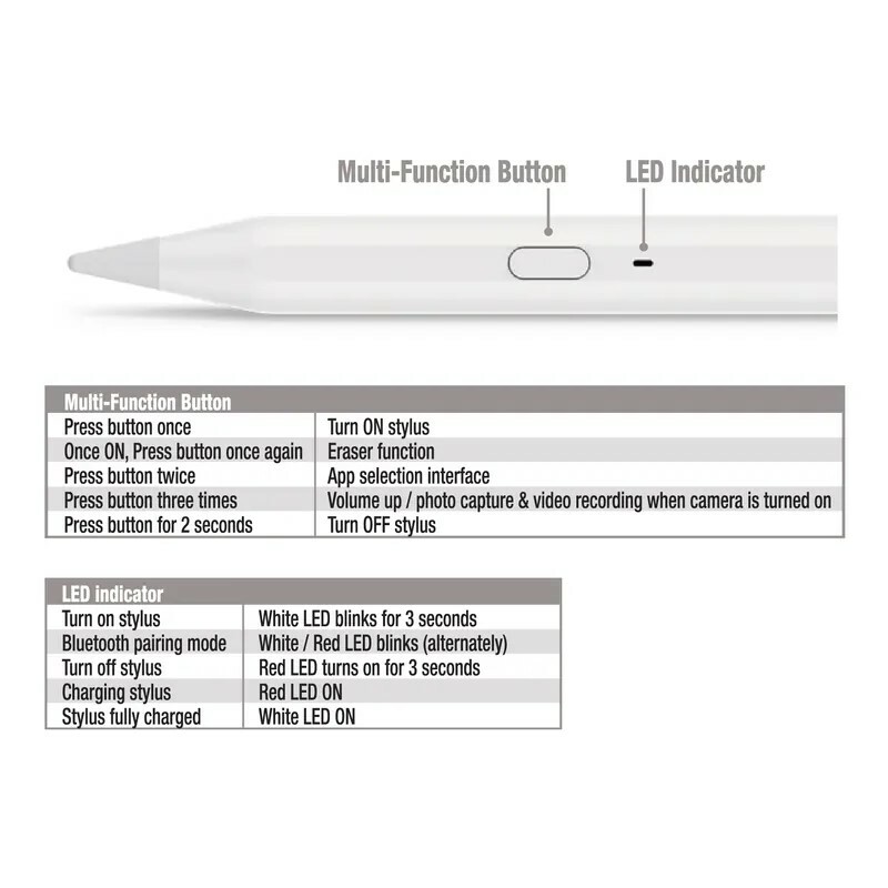 Verbatim Stylus for ipad Bluetooth Wh #66898