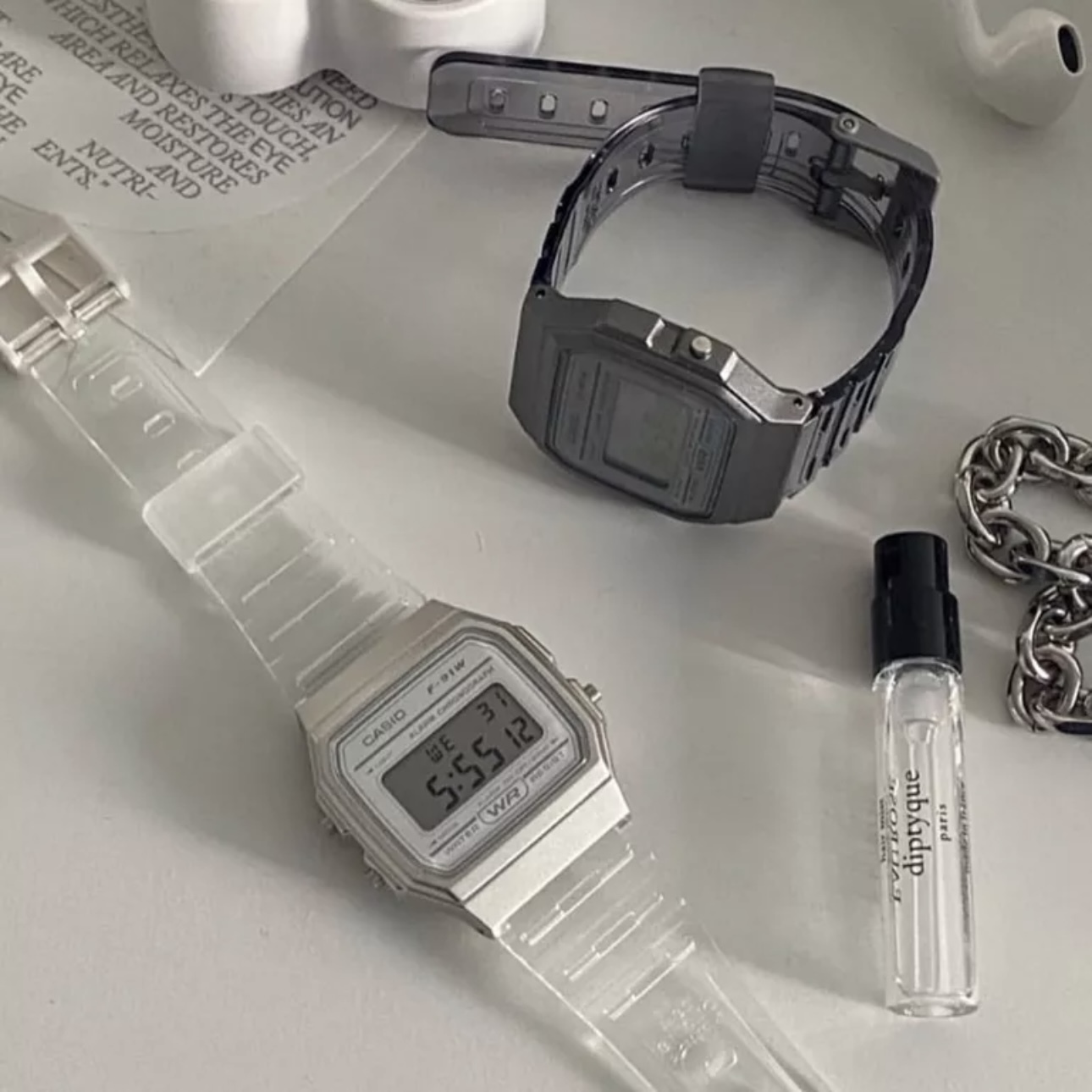 #現貨供應 CASIO 氣質簡約 透明手錶  灰色