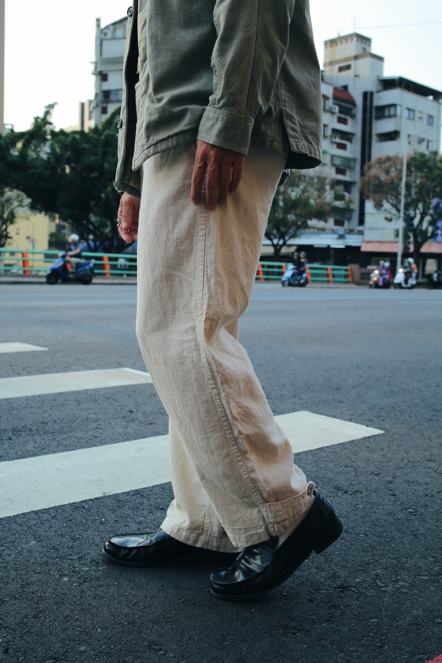 Retro French Military Bourgeron Trousers /復刻法軍醫療部隊麻料混紡工作褲