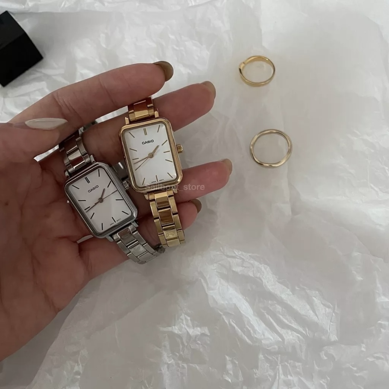 #現貨供應 CASIO 經典氣質方錶 手錶 金色/銀色