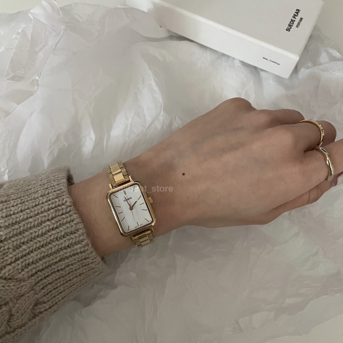 #現貨供應 CASIO 經典氣質方錶 手錶 金色/銀色