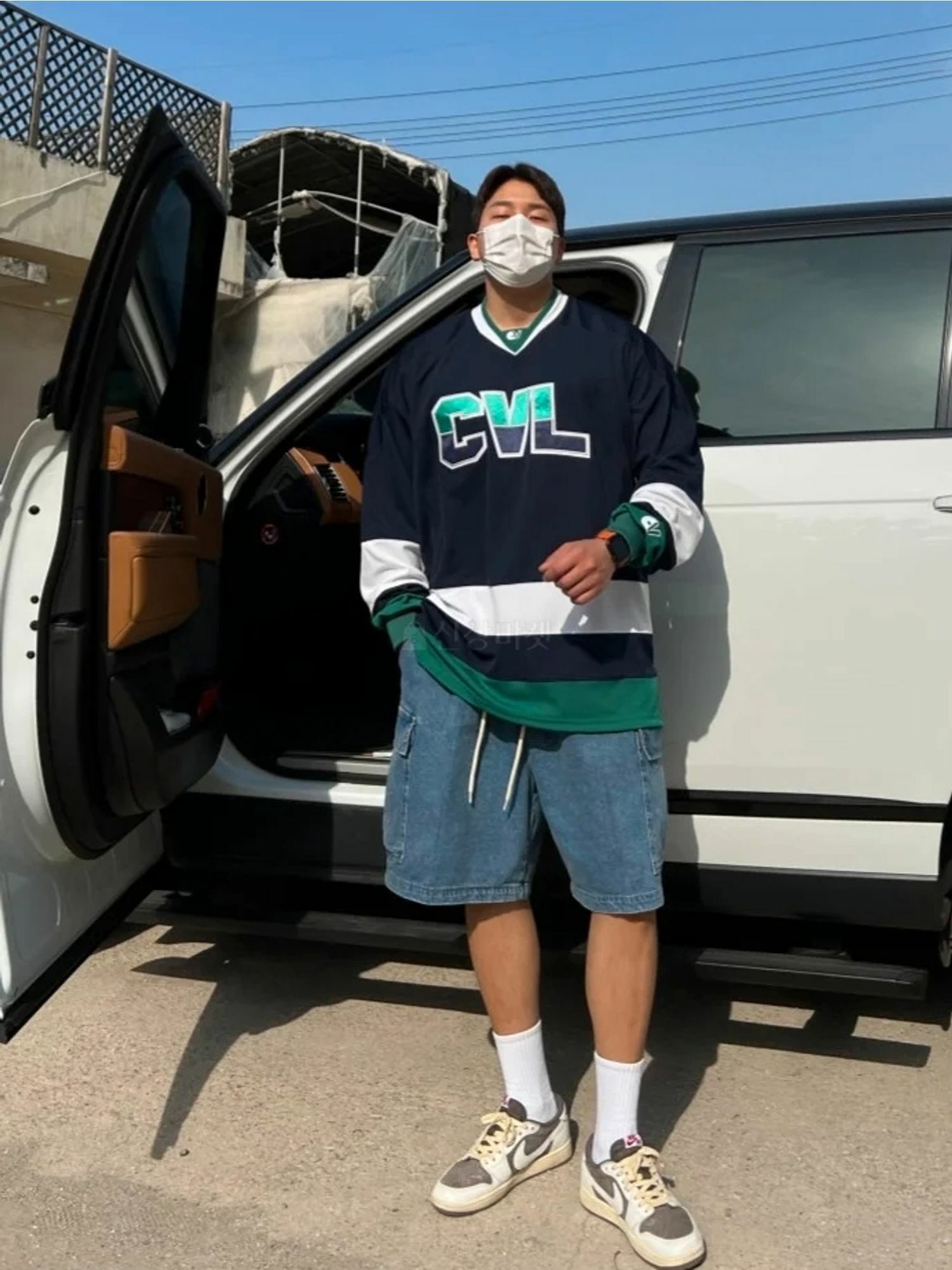 CVL曲棍球V領汗布長袖T恤