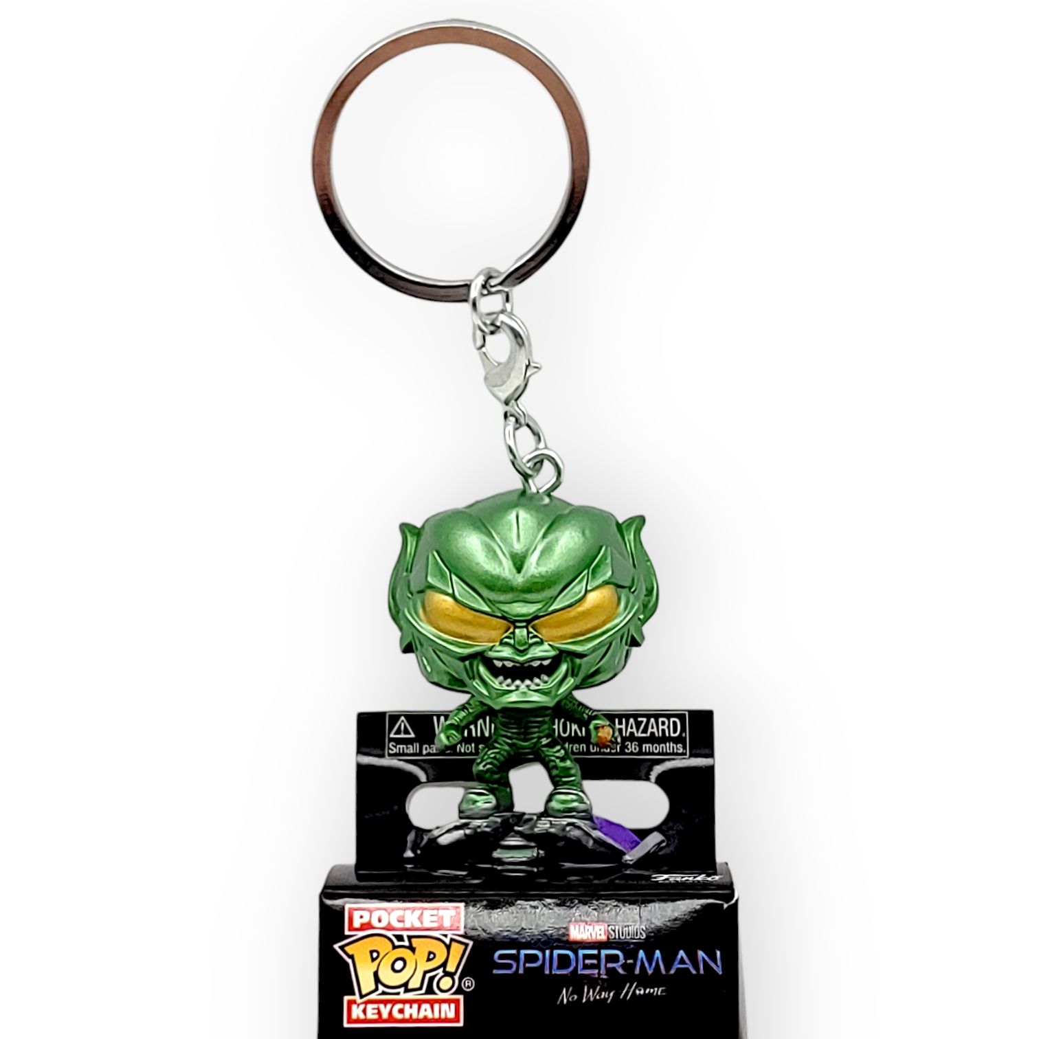 FUNKO POP<蜘蛛俠-不戰無歸>綠魔(金屬色)鎖匙扣