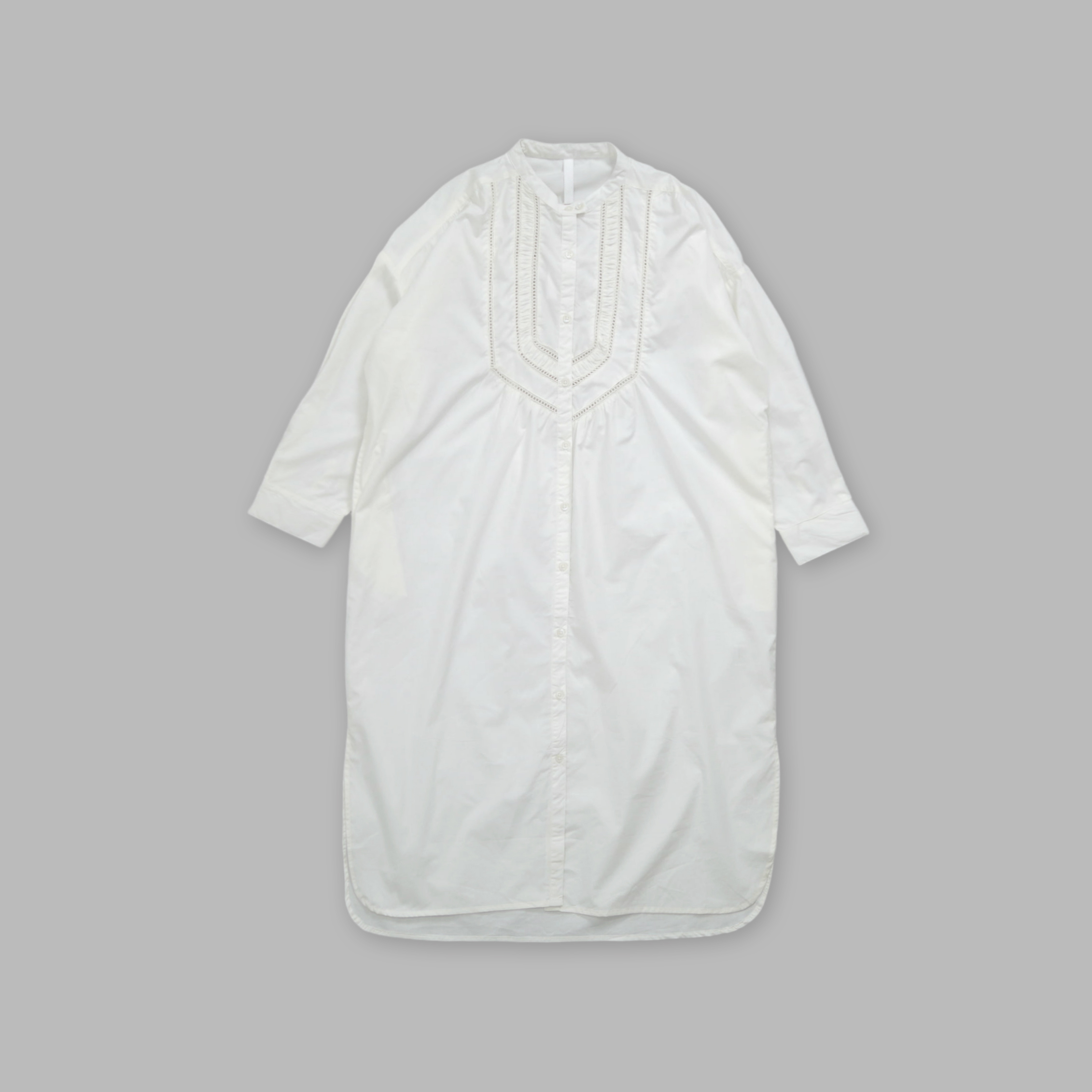 J.P.L. 立領雙釦織花高支數棉長襯衫