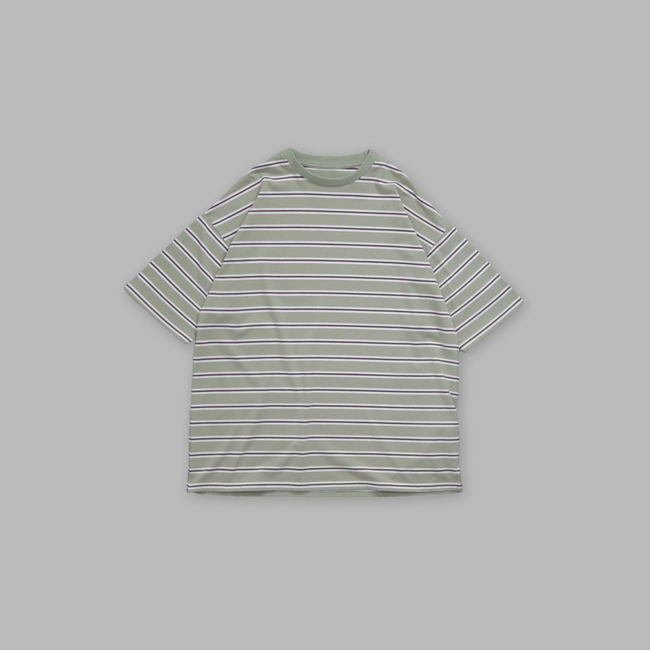 J.P.L. 圓領半袖橫紋寬鬆棉 Tee ╭ 2色 ╮