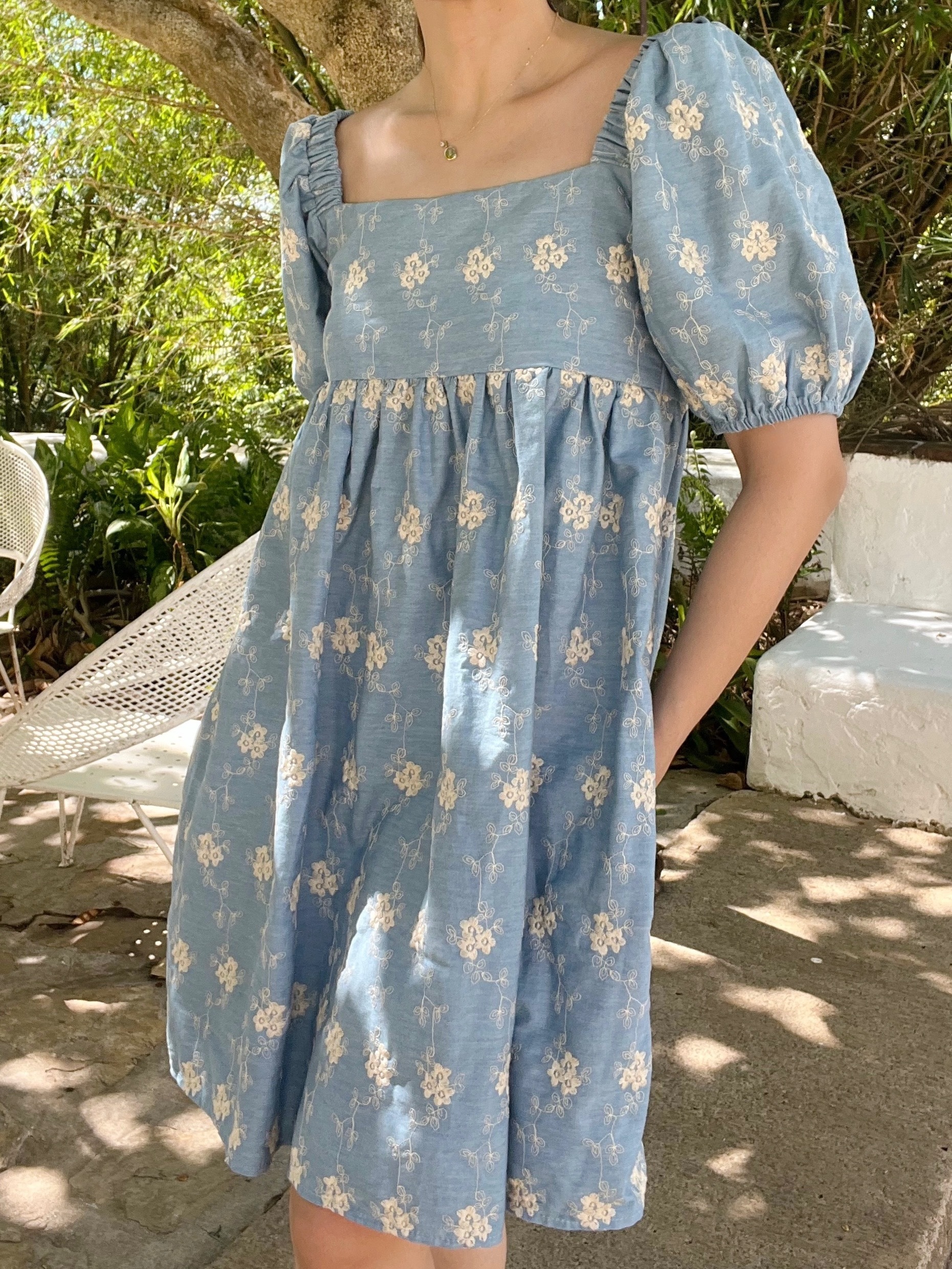 Daley Embroidered Chambray Dress (Special Release)