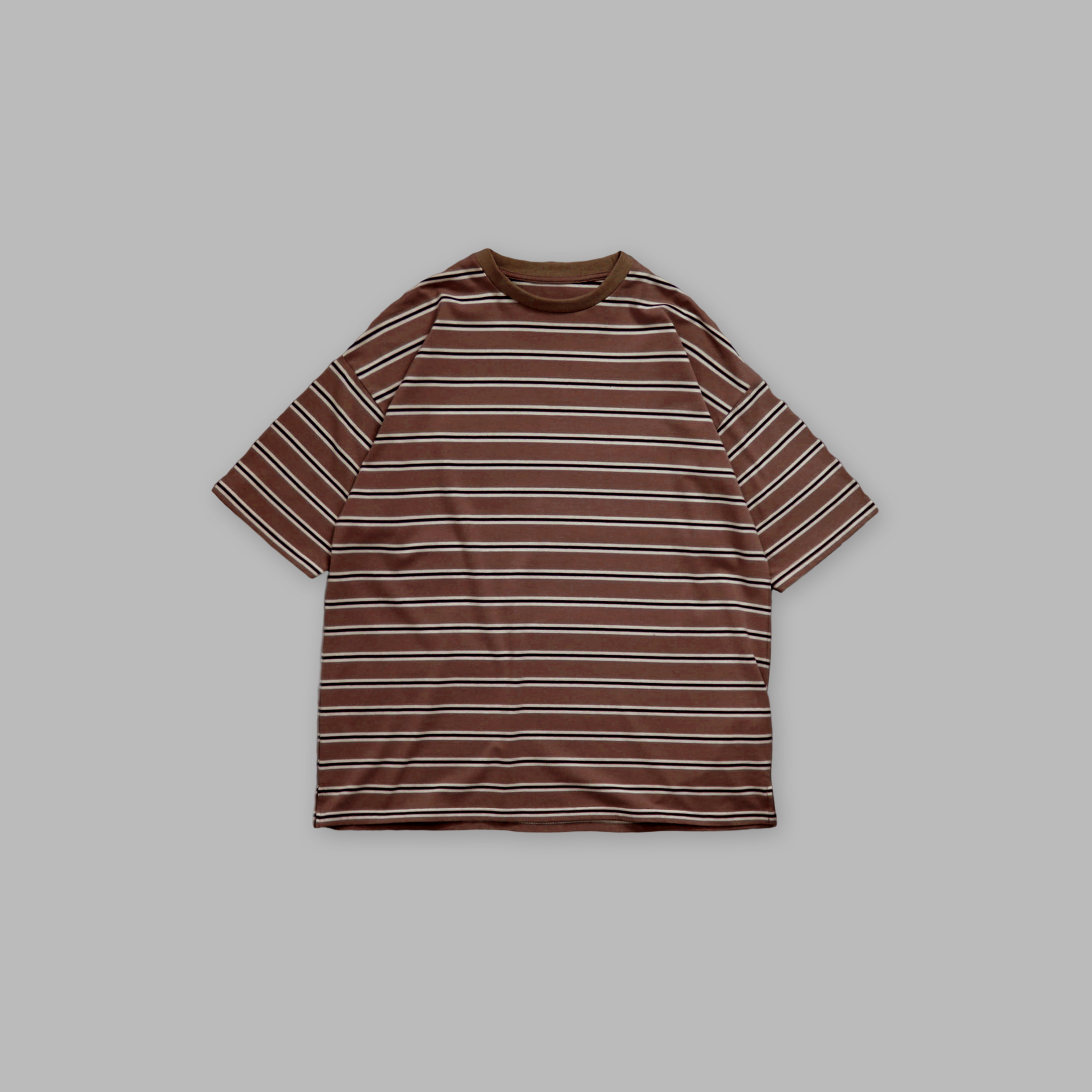 J.P.L. 圓領半袖橫紋寬鬆棉 Tee ╭ 2色 ╮