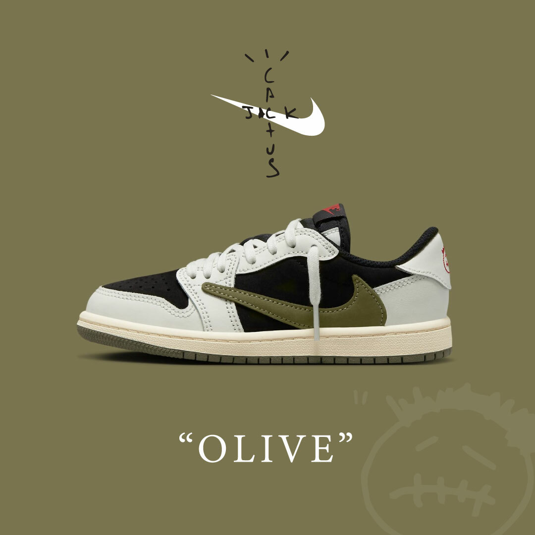 TRAVIS SCOTT X NIKE AIR JORDAN 1 橄欖綠 倒勾 DZ4137-106