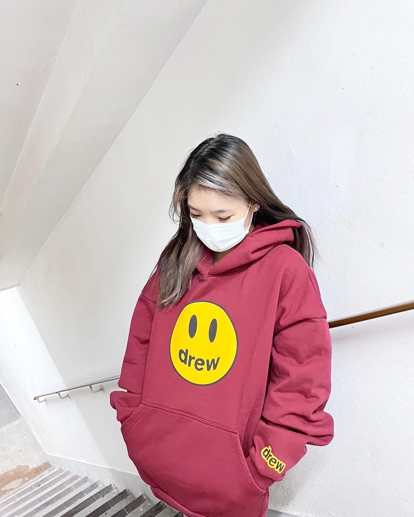 Drew House Mascot SS Hoodie  酒紅色burgundy