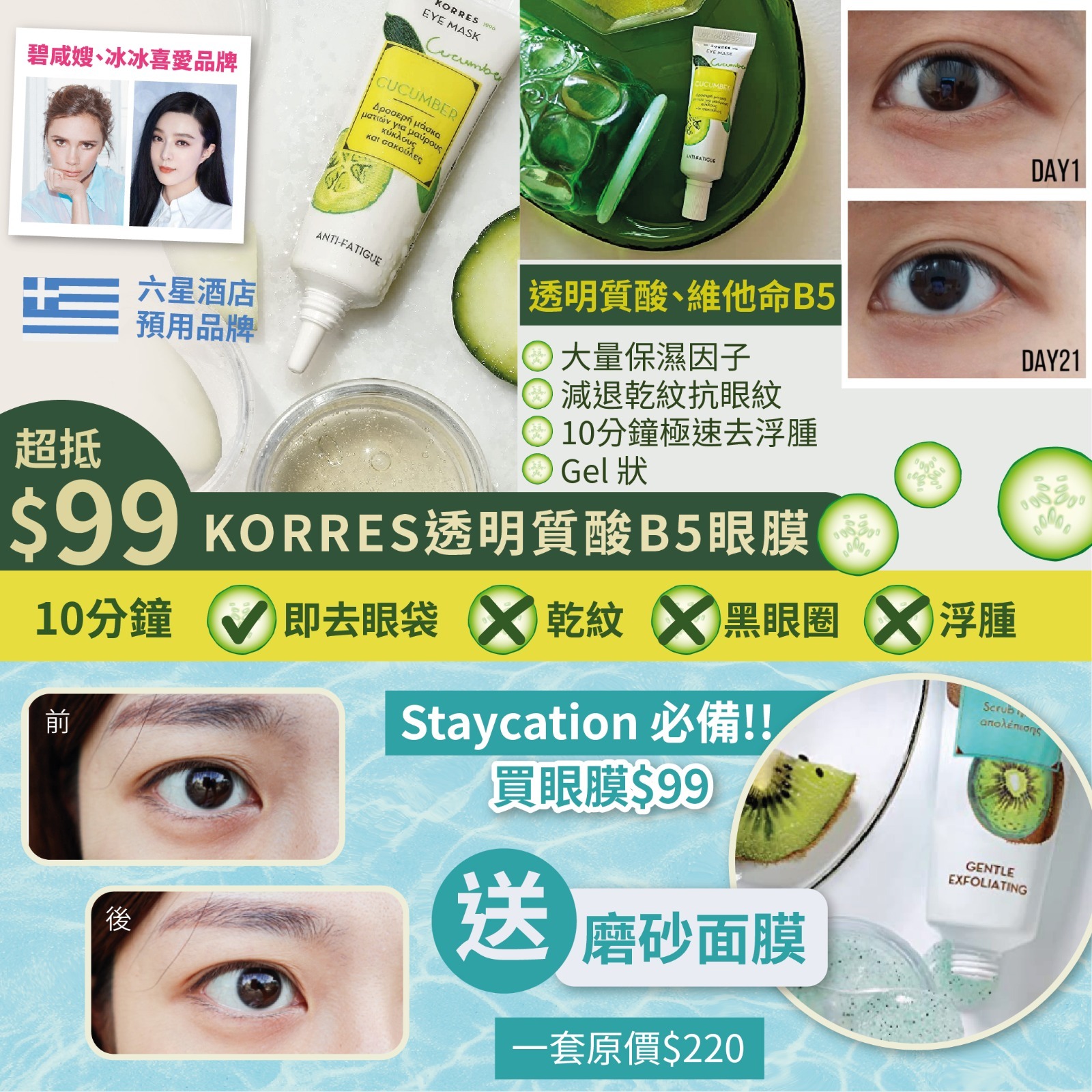 KORRES透明質酸B5去浮腫眼膜 8ml