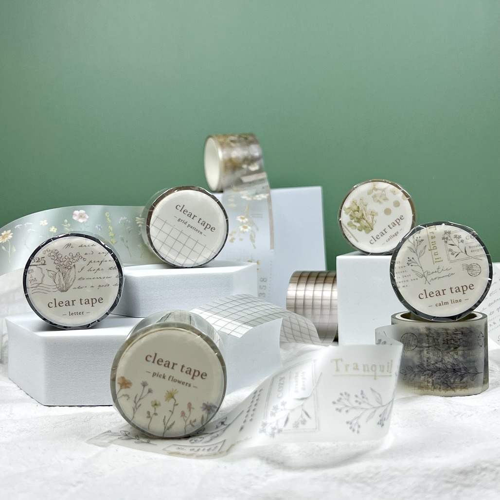 日本 MIND WAVE．clear tape PET霧面膠帶 30mm*3m