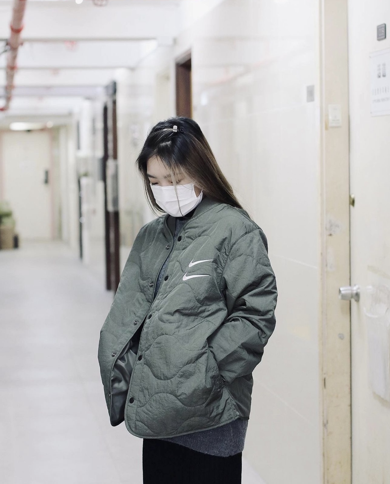 Nike Swoosh Liner Jacket 棉外套 OLIVE