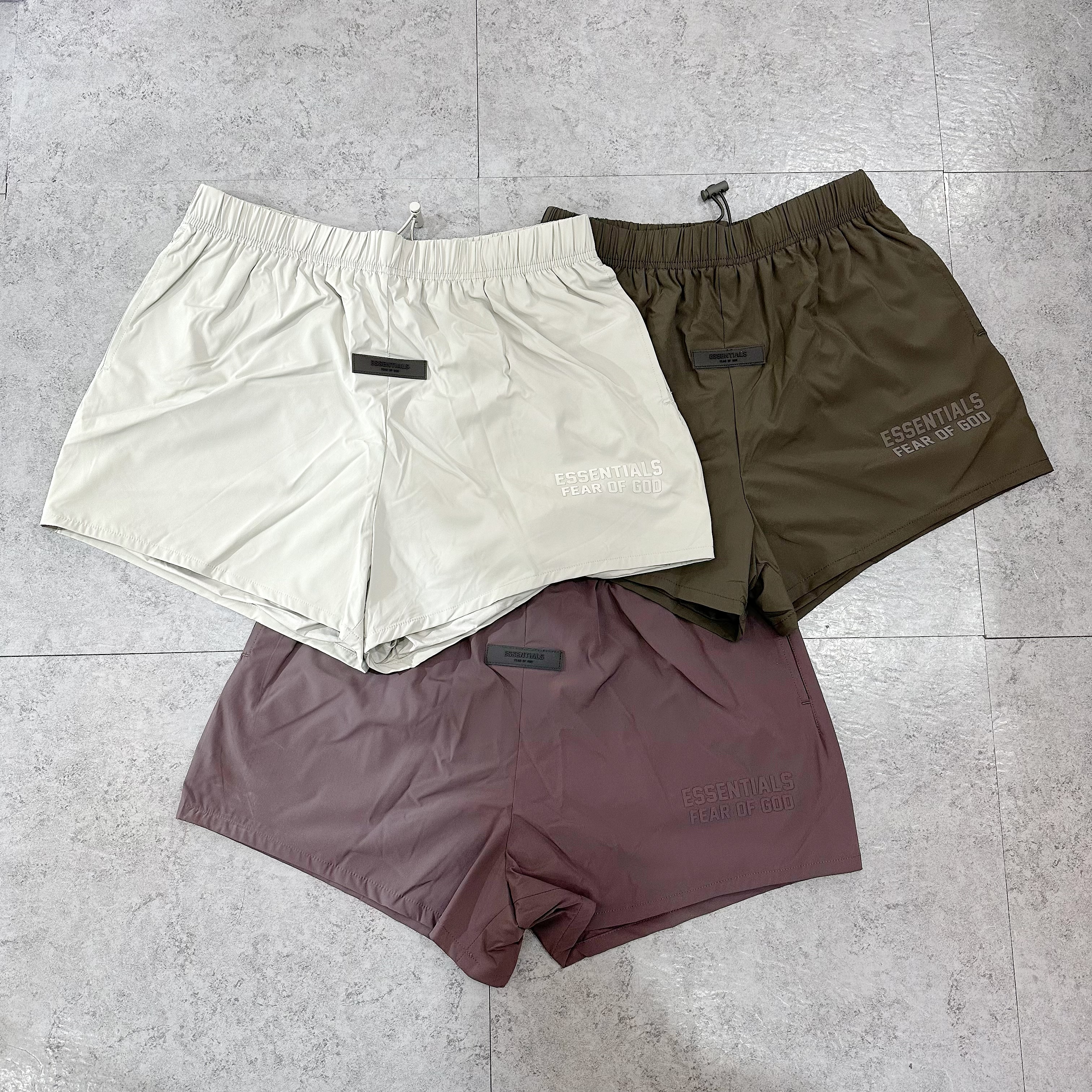 Fear Of God Essentials Nylon Shorts  Off Black/Seal/Plum