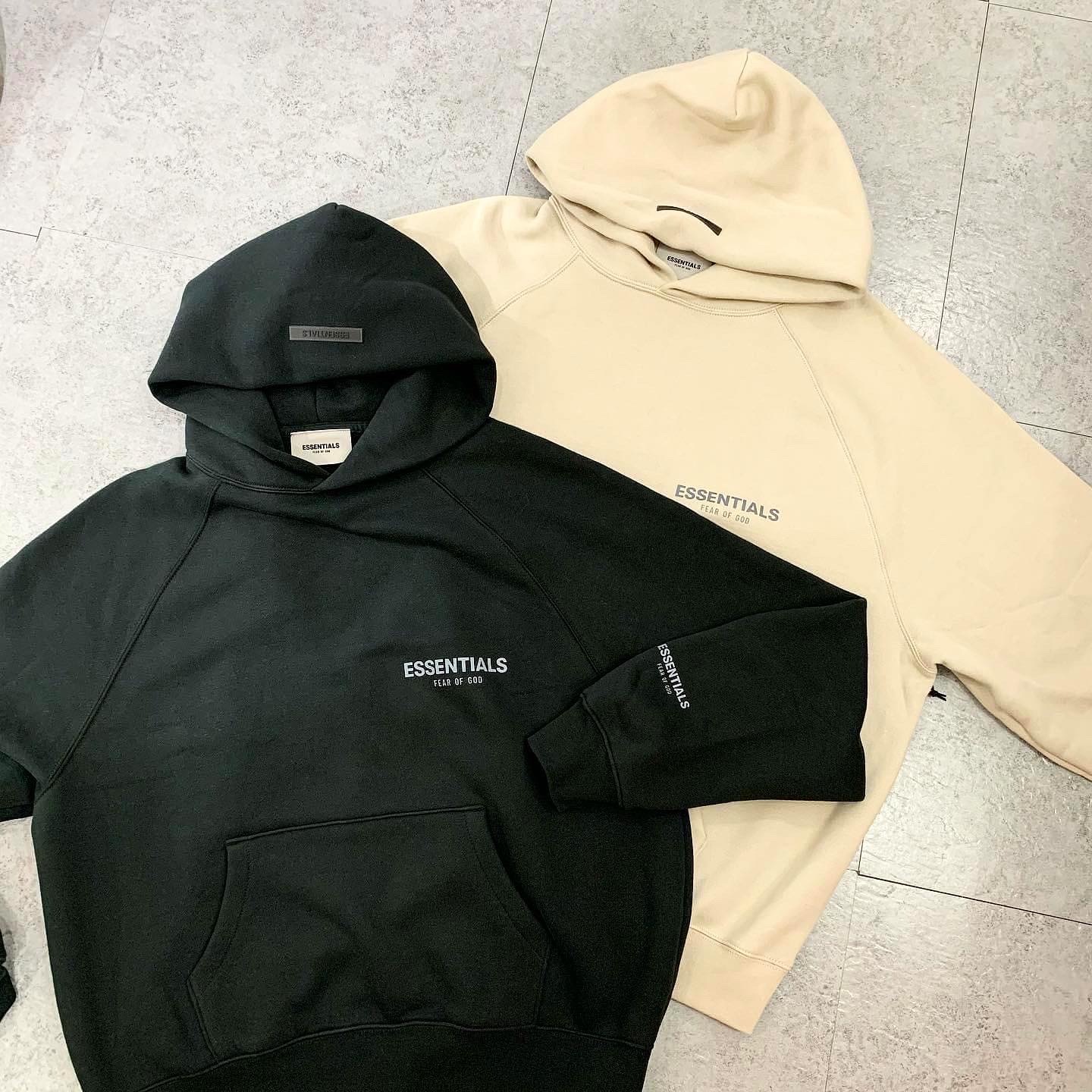 Fear of God Essentials Core Collection Pullover Hoodie 反光logo TAN