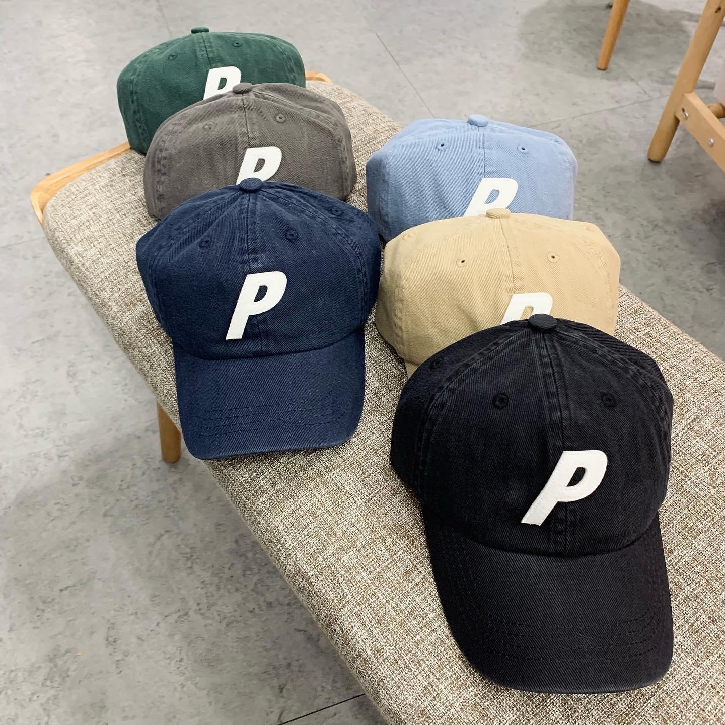 Palace Washed Twill 6-Panel Cap 六色 （可調節）Black/Grey/Navy/Green/Khaki/Light Blue