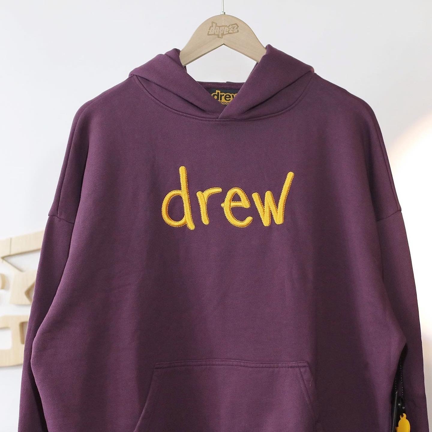 Drew House Scribble Embroidery Hoodie Berry 酒紅