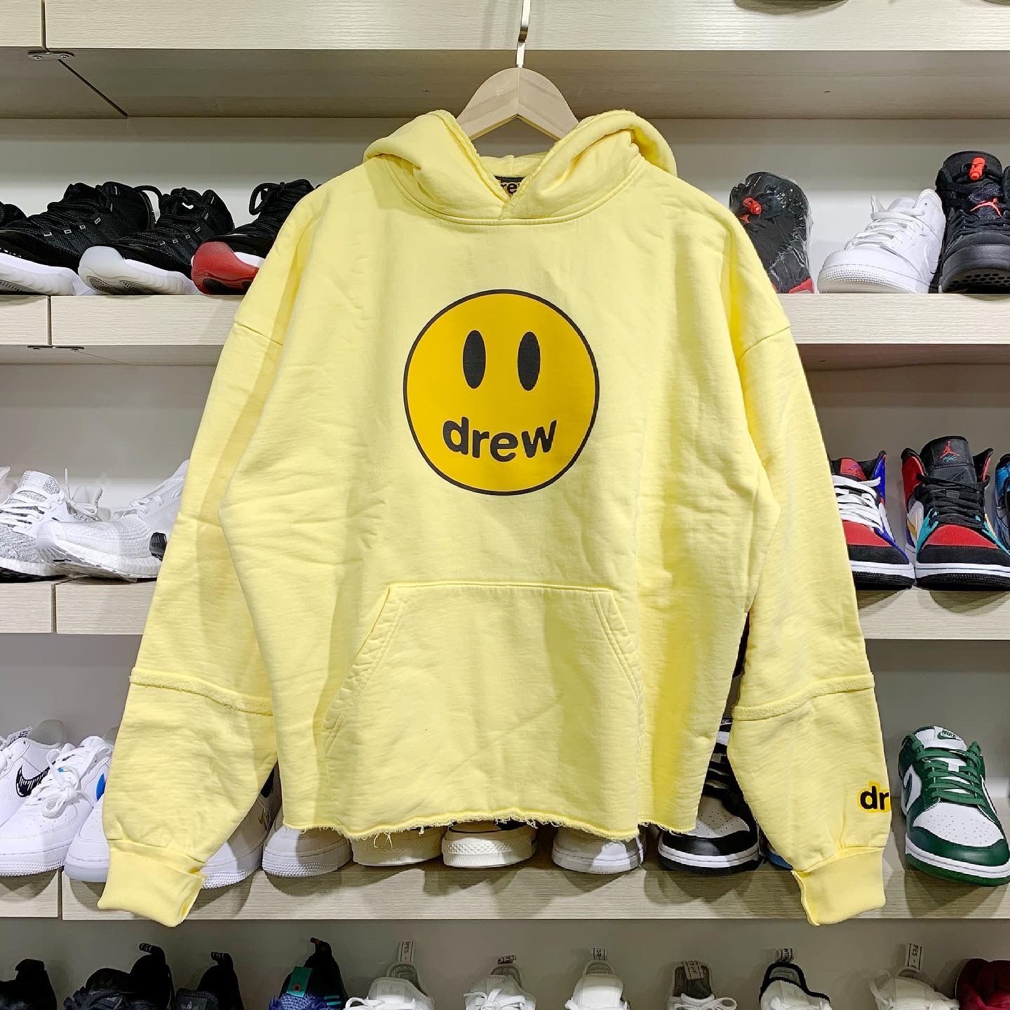 drew house deconstructed mascot hoodie light yellow