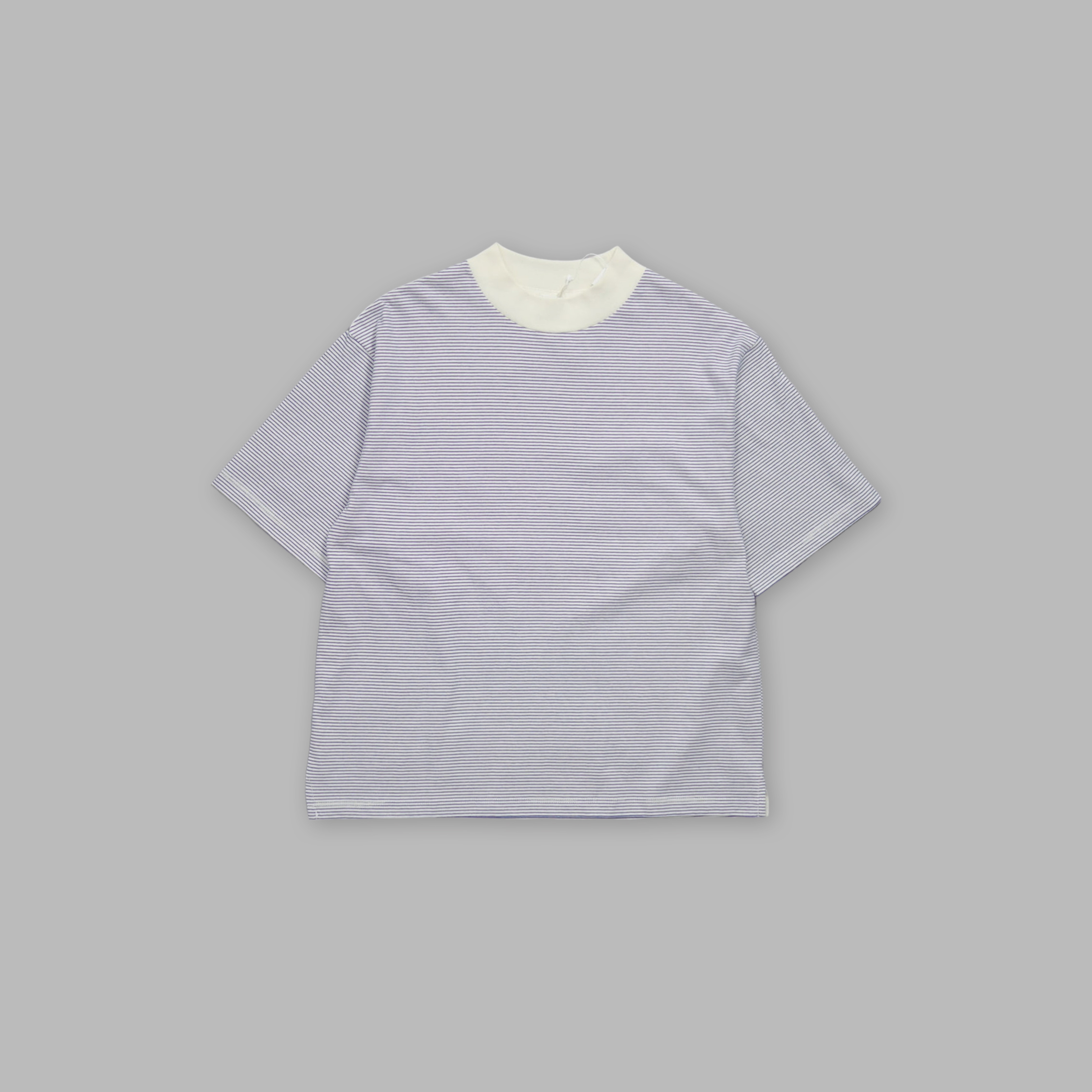 J.P.L. 微高領半袖橫紋棉 Tee ╭ 3色 ╮