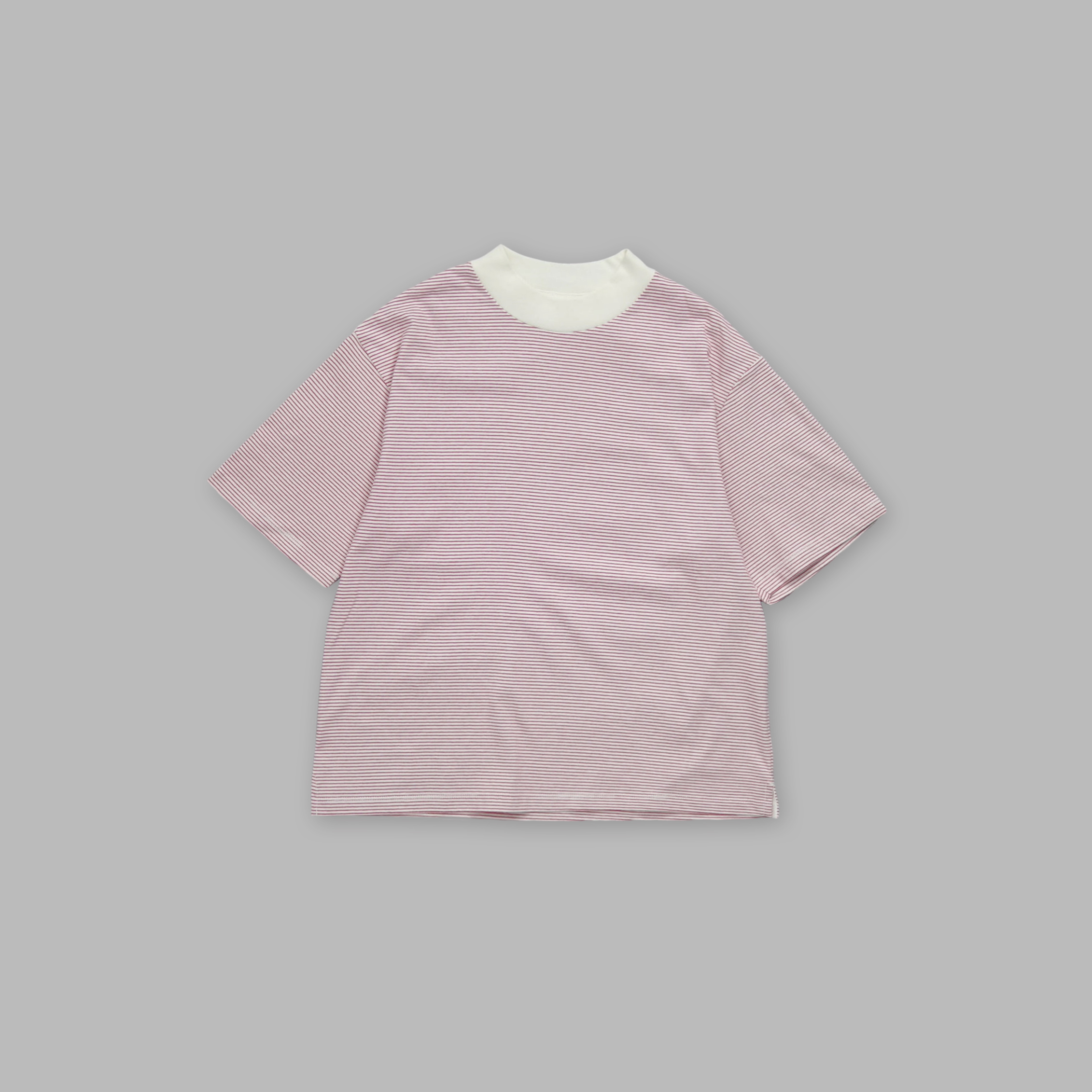 J.P.L. 微高領半袖橫紋棉 Tee ╭ 3色 ╮