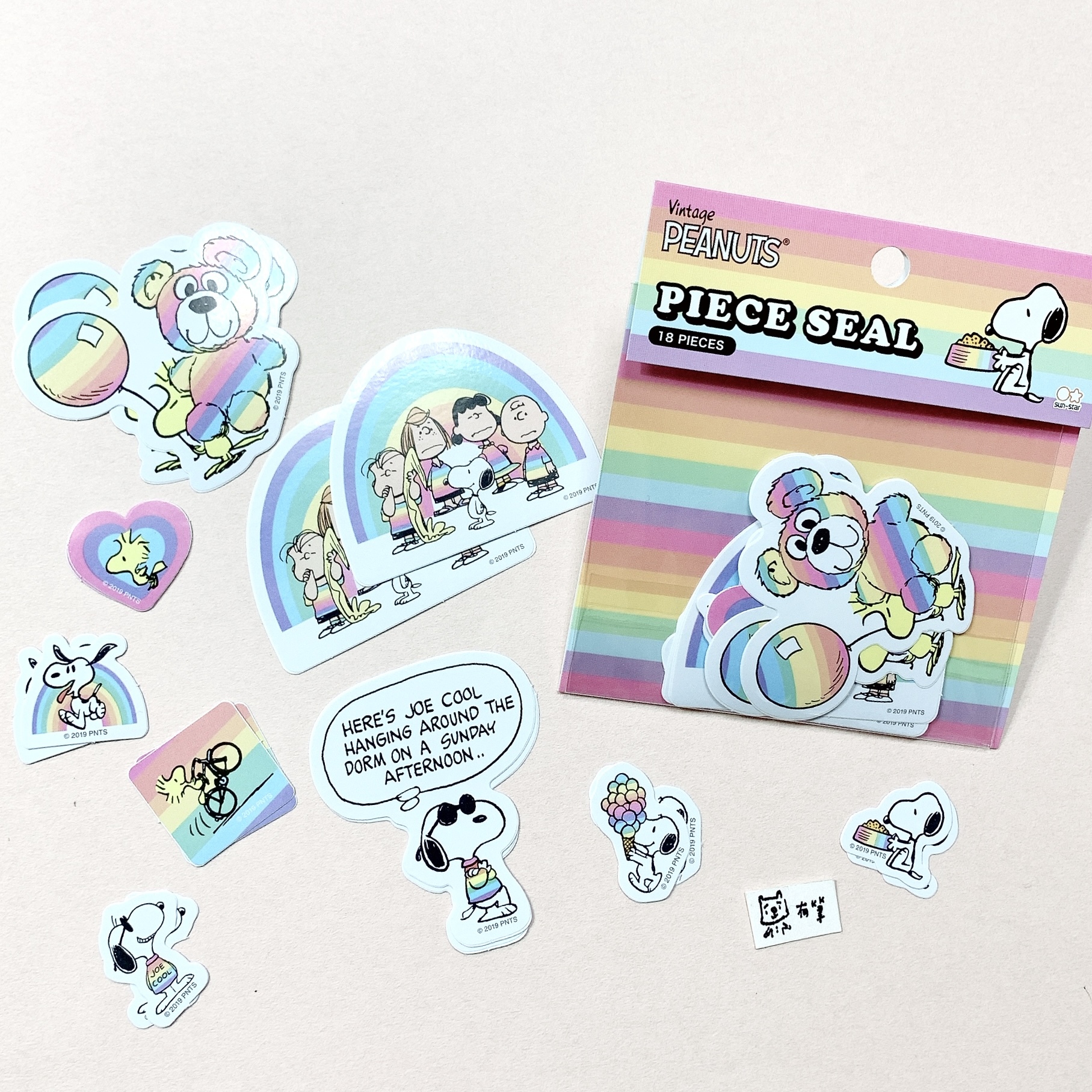 Snoopy 史努比彩虹貼紙包｜sun-star 日本