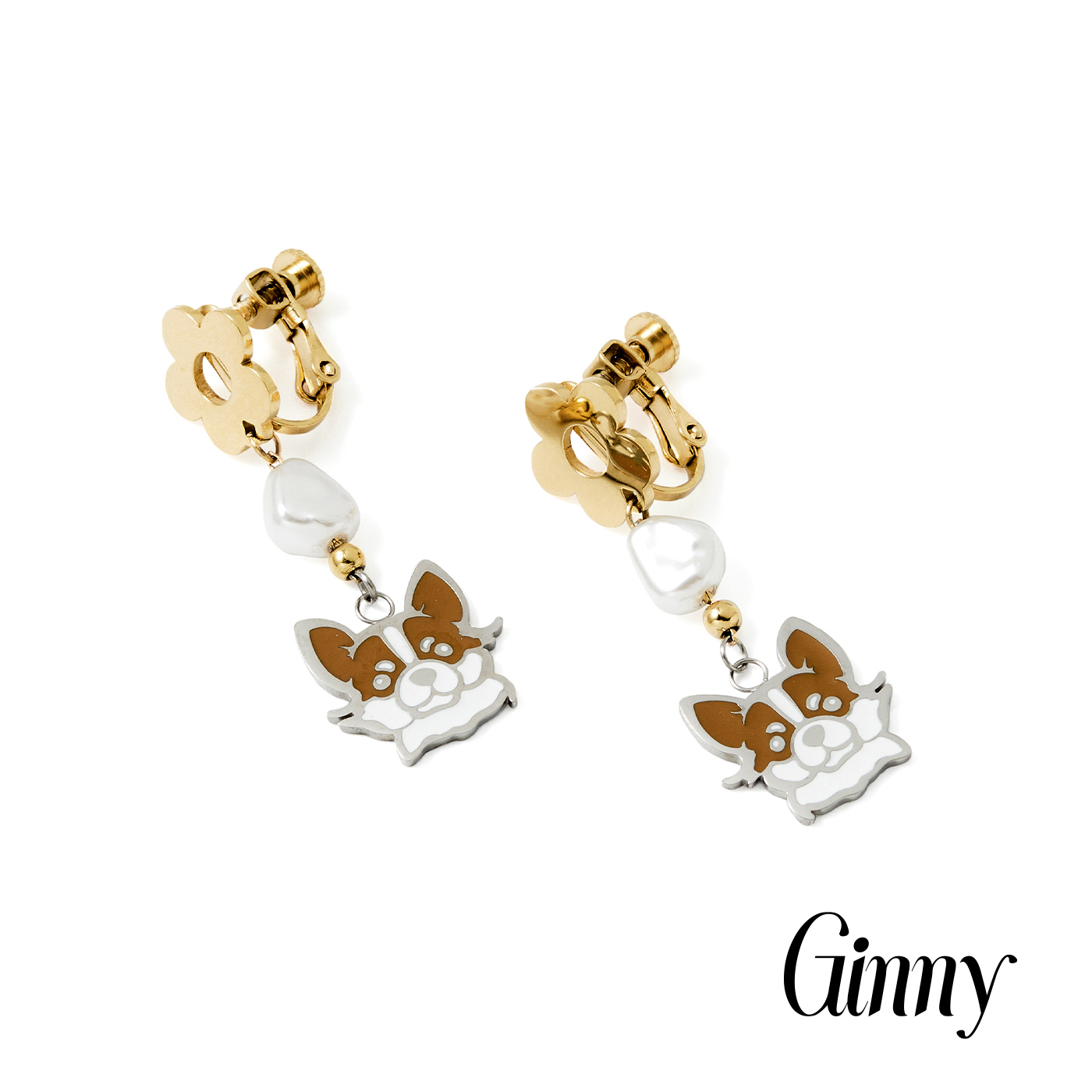 居妮,吉娃娃,夾式耳環