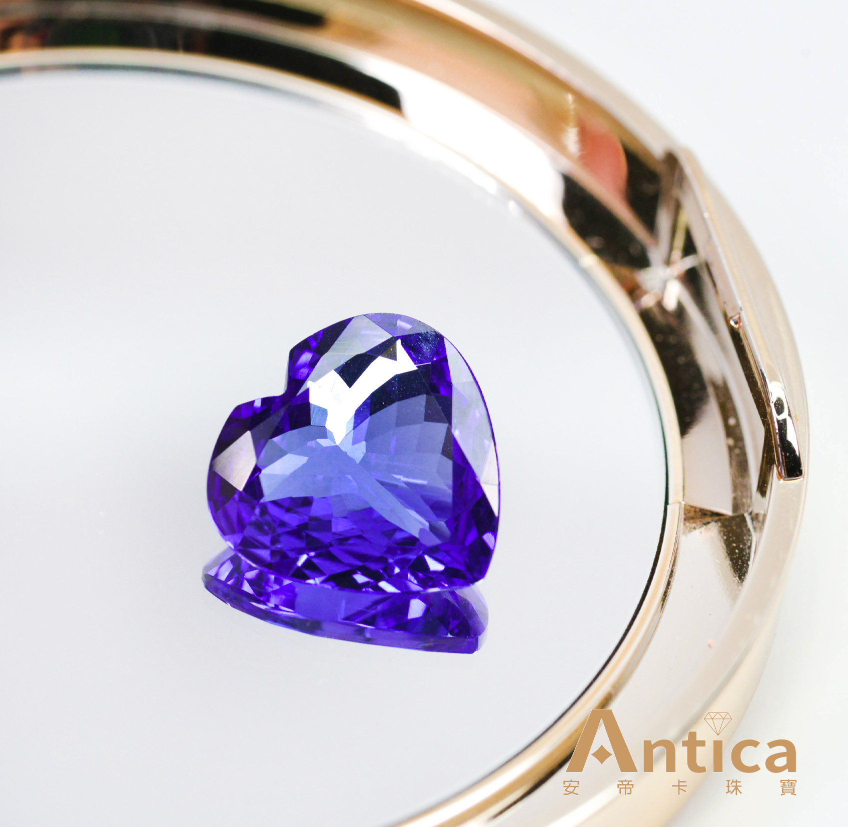 丹泉石8.94克拉藍色紫色愛心坦尚尼亞天然寶石Tanzanite 安帝卡珠寶