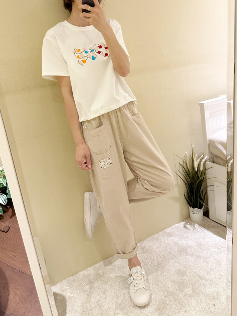 Hi Sisters 愛自己女裝 |布標貼袋日系休閒褲