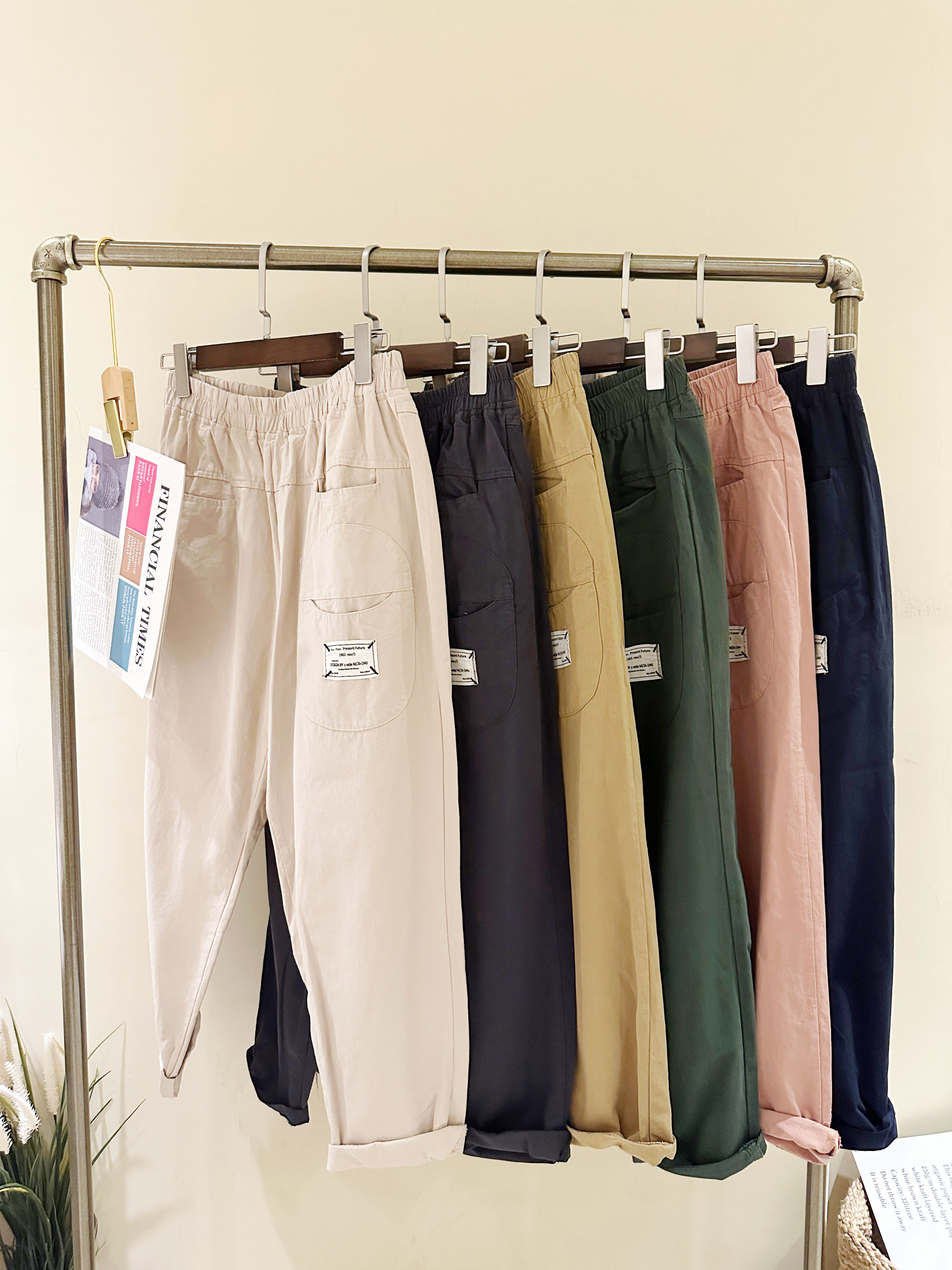 Hi Sisters 愛自己女裝 |布標貼袋日系休閒褲