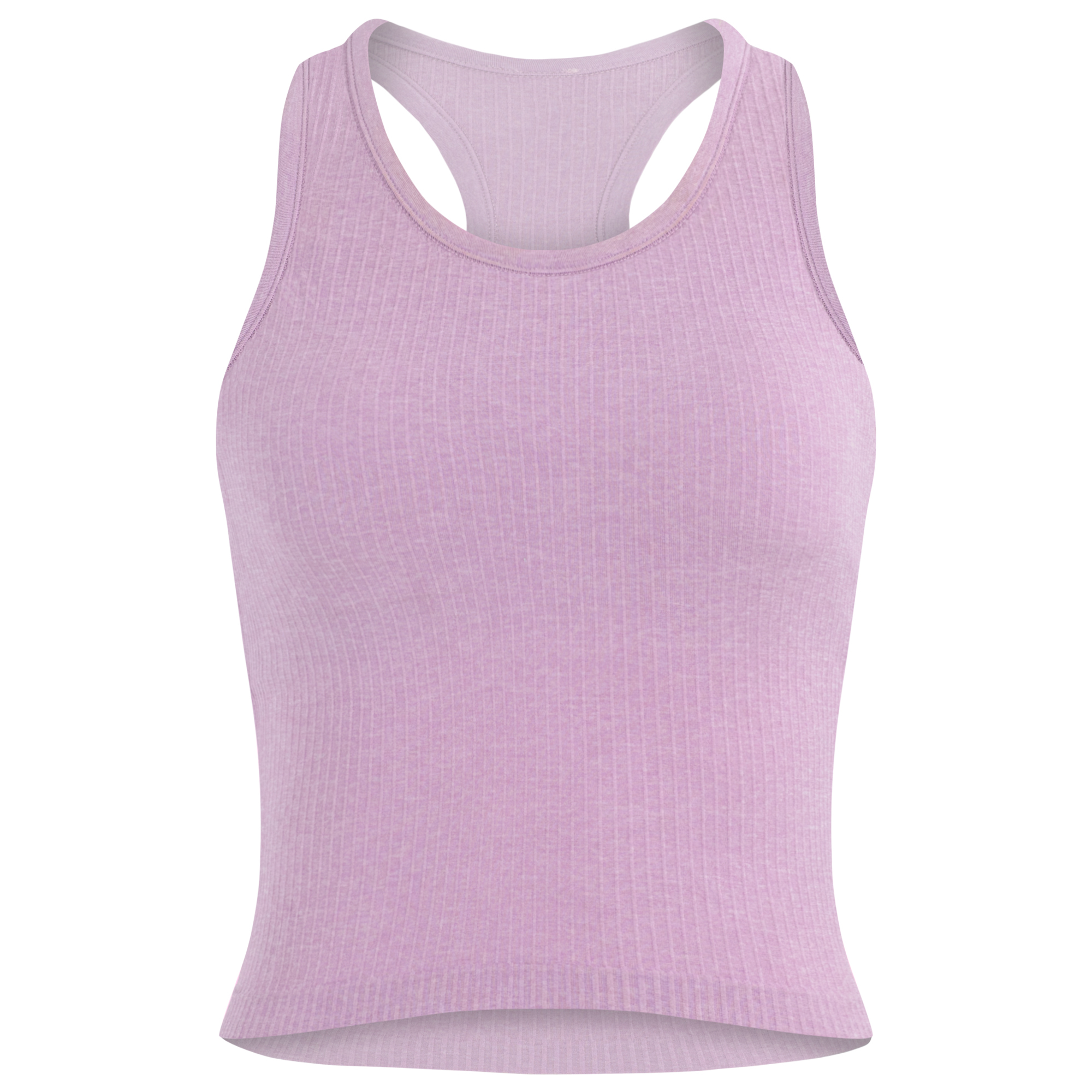 女款挖背彈力運動背心 紫藤