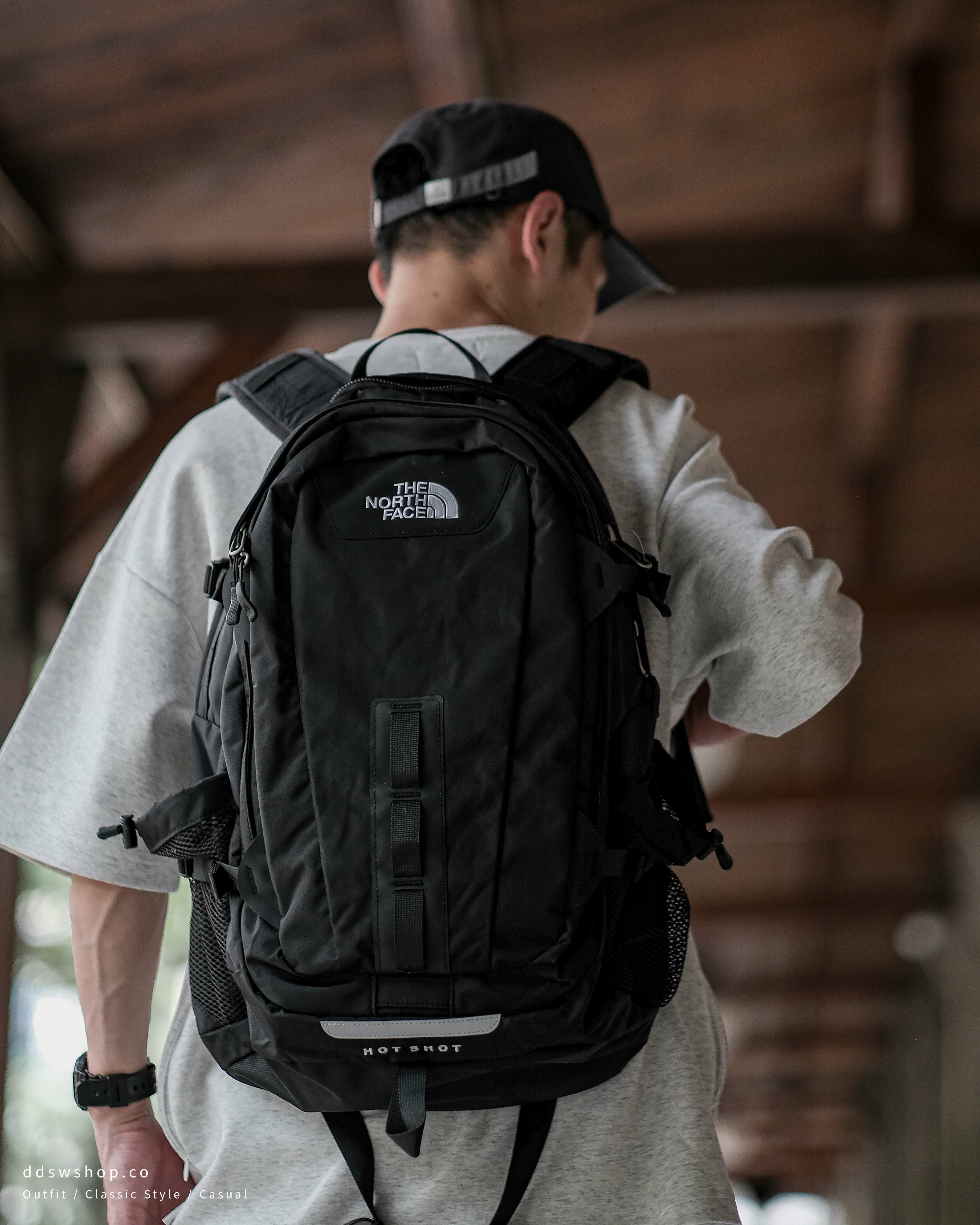 The North Face Backpack 後背包機能防潑水黑色小大雙層
