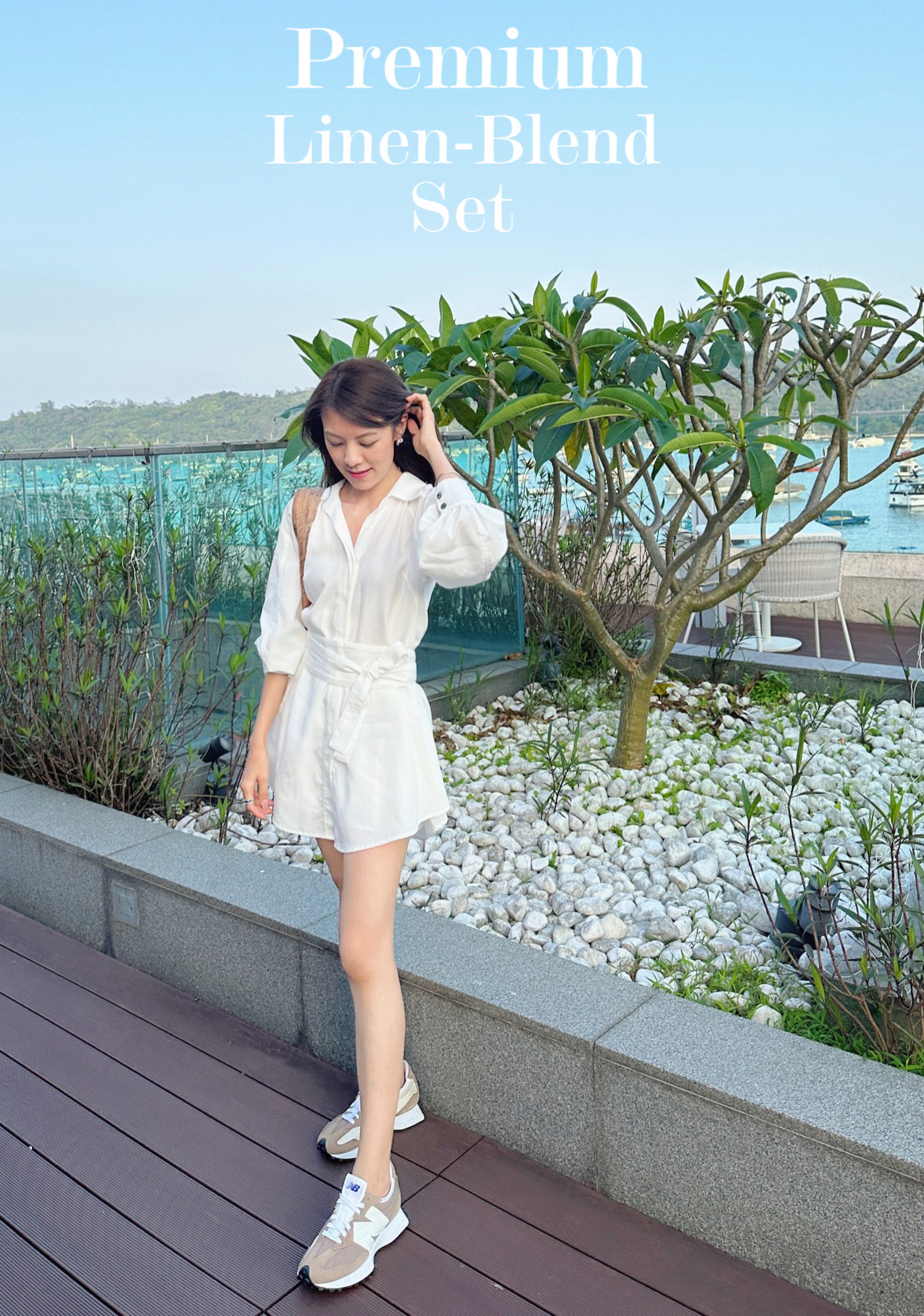 Belted A-Line Long Shirt And Shorts Set_ST235L08