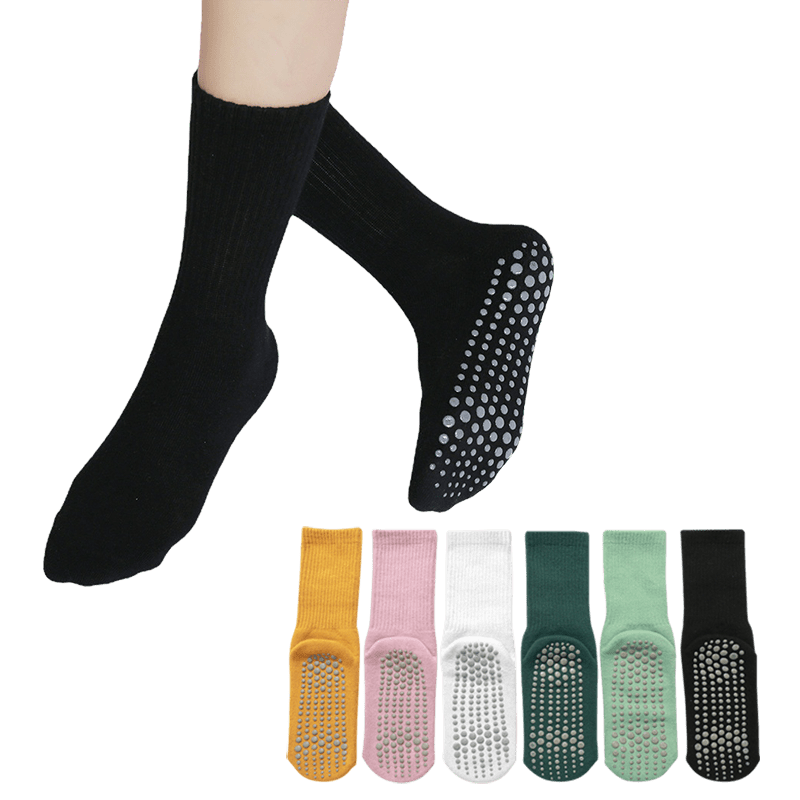 素色中筒瑜珈襪