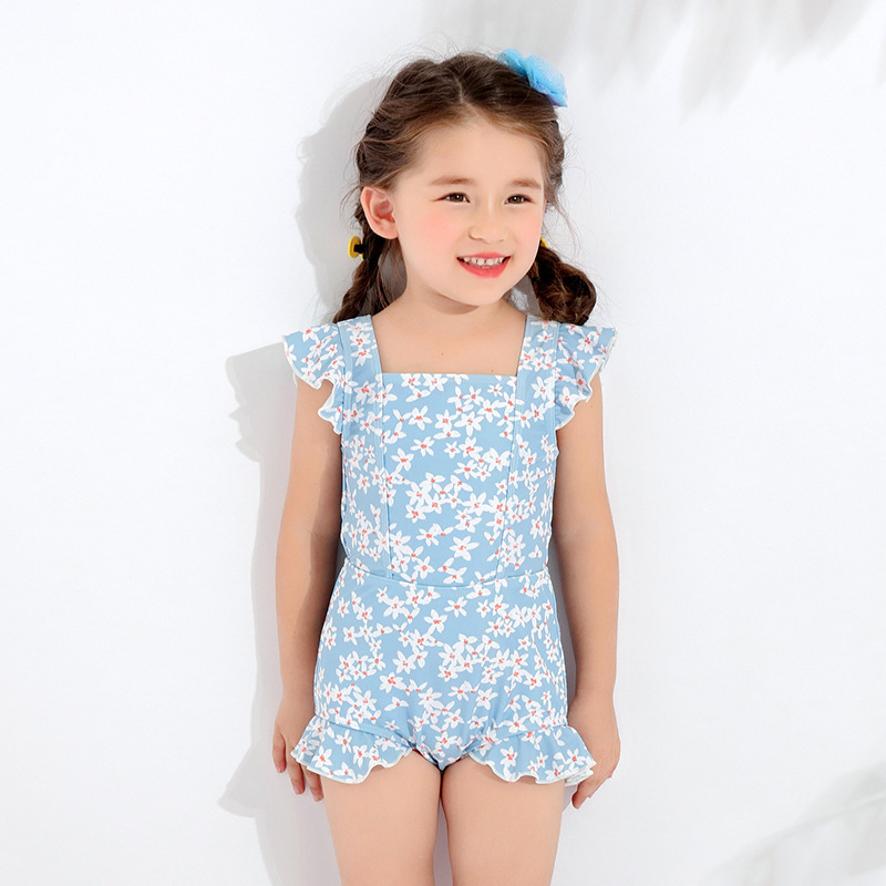 V08BL_SS23_C🌼淺藍色小清新碎花泳衣連帽(pre-order)