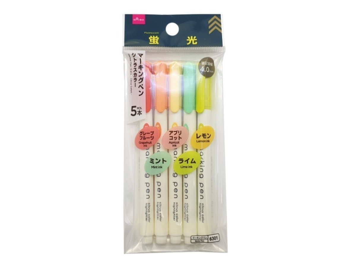 螢光筆/柑橘色系 5入