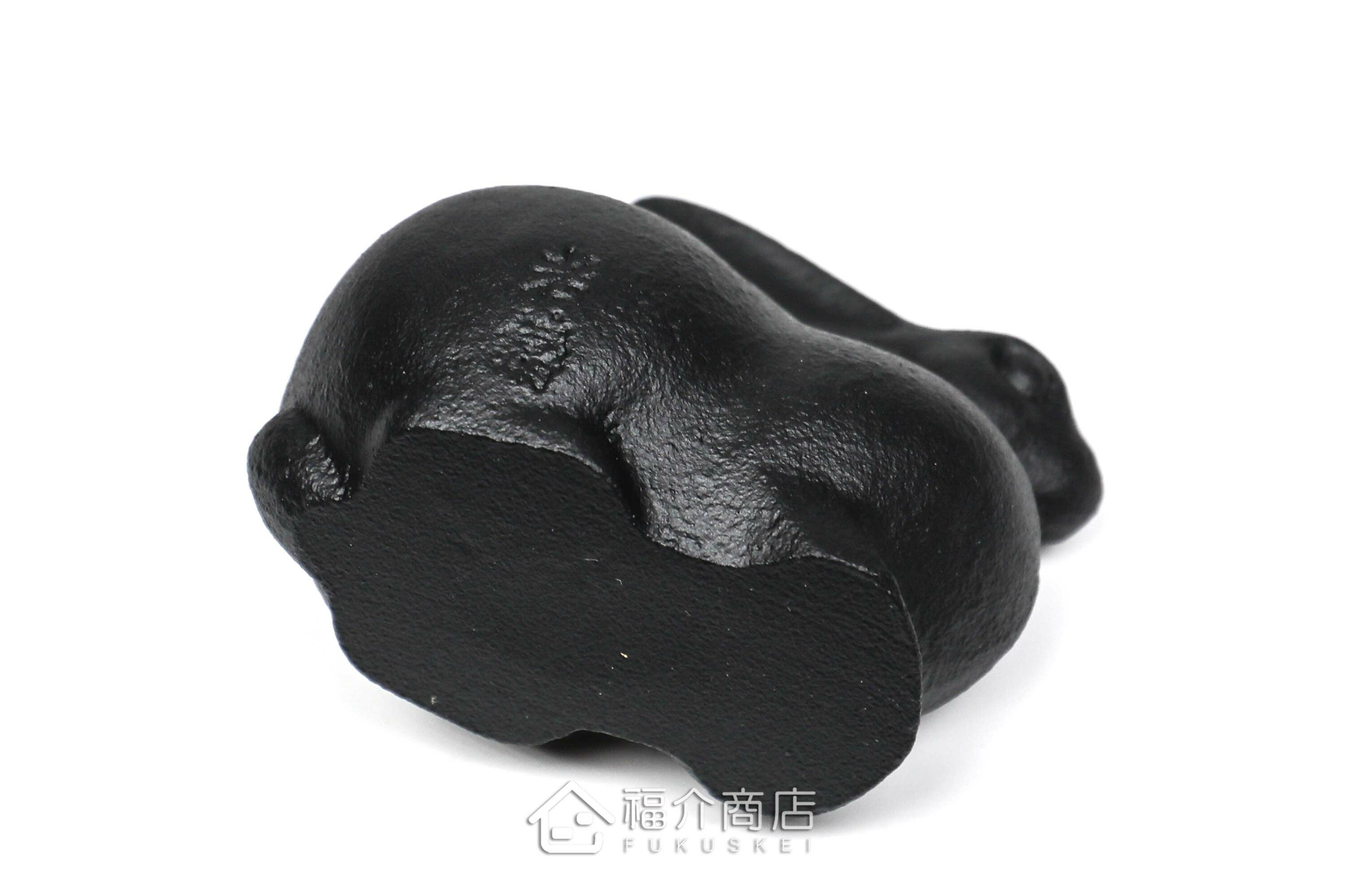 黑色的兔子造型鑄鐵製文鎮