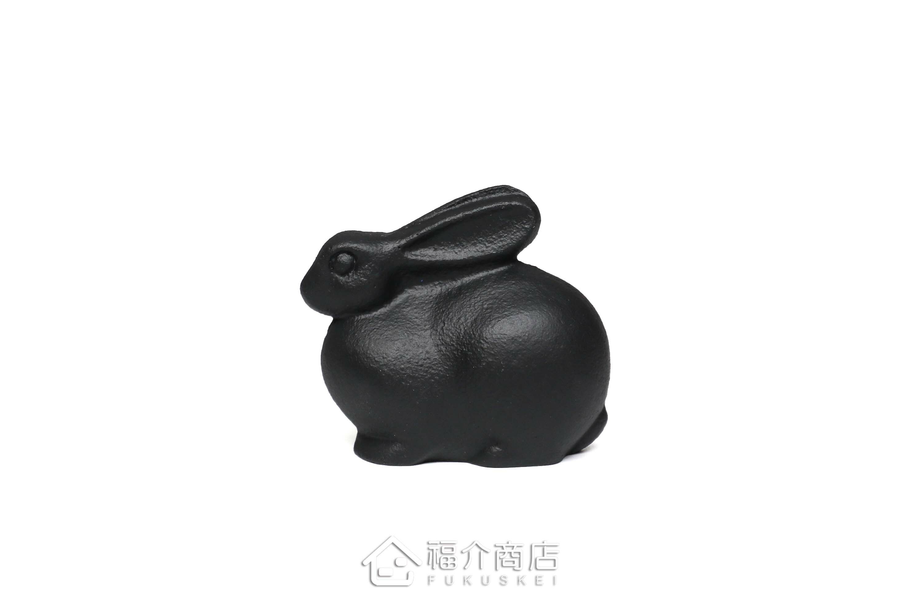 兔子造型的黑色鑄鐵製文鎮
