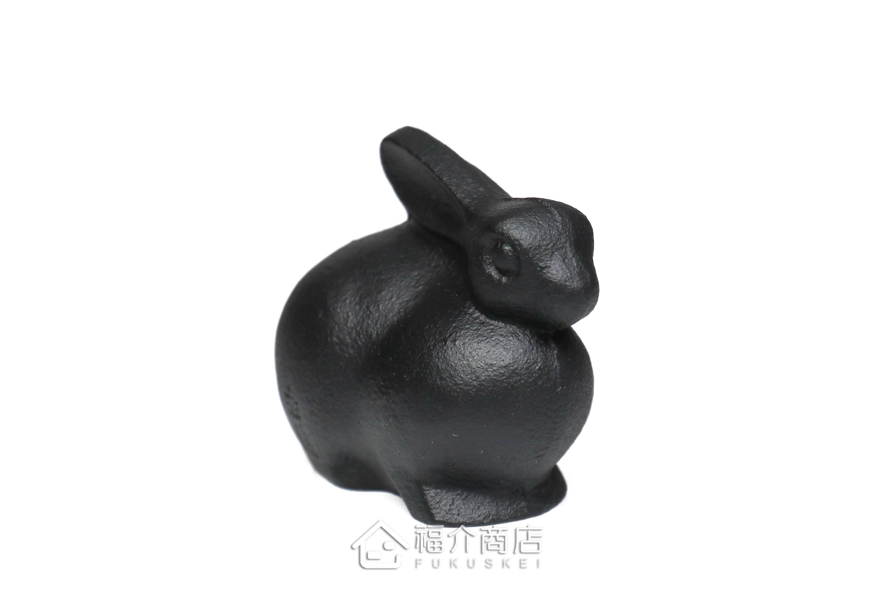 黑色的兔子造型鑄鐵製文鎮