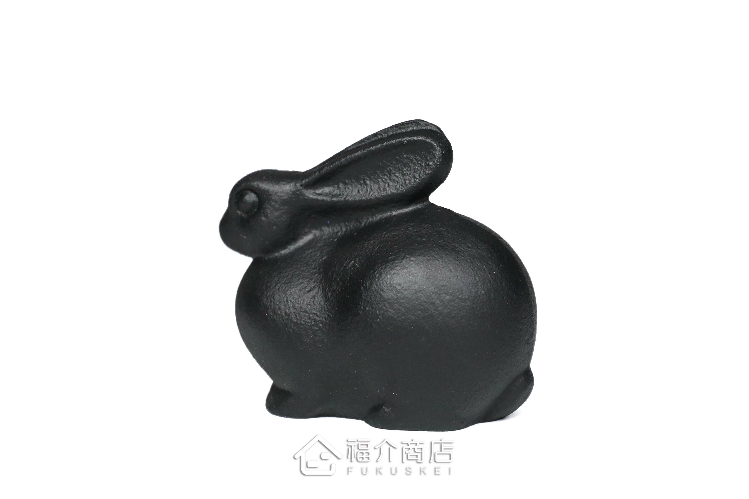 黑色的兔子造型鑄鐵製文鎮