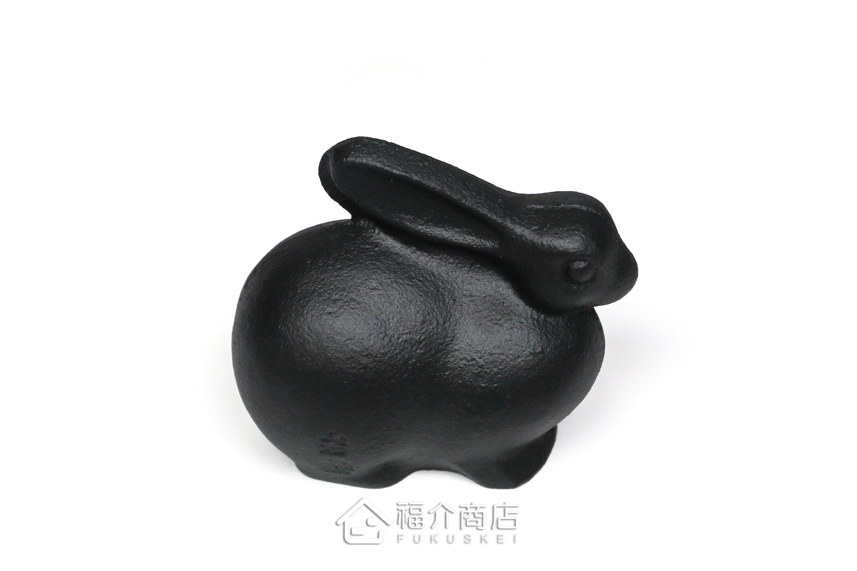 黑色的兔子造型鑄鐵製文鎮